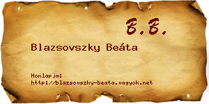 Blazsovszky Beáta névjegykártya